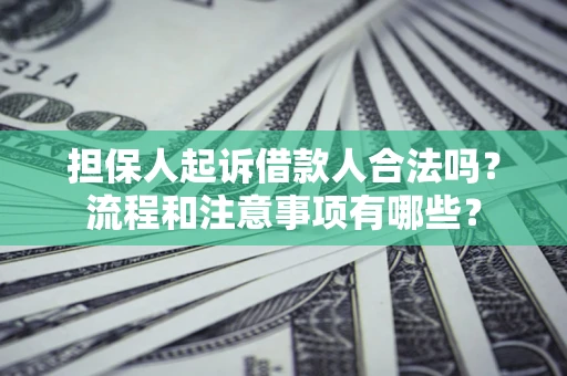 北京担保人起诉借款人合法吗？流程和注意事项有哪些？